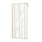 Paroi de douche à l'italienne 90x195cm sérigraphie art déco arrondie - or brossé - gatsby Aurlane - FAC1017