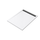 Receveur en acrylique blanc 90x120x4 cm + grilles linéaires chrome et gun metal - whiteness ii Aurlane - PACR181