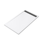 Receveur en acrylique blanc 80x140x5 cm + grilles linéaires chrome et gun metal - whiteness ii Aurlane - PACR182