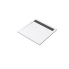 Receveur en acrylique blanc 80x80x4 cm + grilles linéaires chrome et gun metal - whiteness ii Aurlane - PACR177