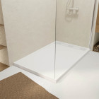 Receveur en acrylique blanc 90x140x5 cm + grilles linéaires chrome et blanche - whiteness ii Aurlane - PACR230