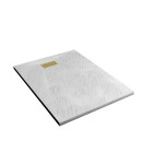 Pack Receveur blanc effet pierre 90×120 cm et grille décor linéaire Or Doré Brossé Aurlane - PACR192