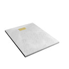 Pack receveur blanc effet pierre 90x120 cm et grille décor perforée or doré brossé - rock 2 Aurlane - PACR207