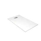 Pack receveur blanc effet pierre 80x140 cm et grille décor linéaire en inox - rock 2 Aurlane - PACR233