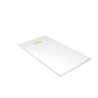 Pack receveur blanc effet pierre 80x140 cm et grille décor linéaire or doré brossé - rock 2 Aurlane - PACR235