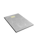Pack receveur gris effet pierre 80x120 cm et grille décor linéaire or doré brossé - rock 2 Aurlane - PACR196