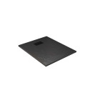 Pack receveur noir effet pierre 90x120 cm et grille décor perforée noire mate Aurlane - PACR246
