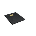 Pack receveur noir effet pierre 70x90 cm et grille décor perforée or doré brossé - rock 2 Aurlane - PACR219