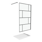 Pack paroi de douche 120x195 cm + receveur en acrylique blanc effet pierre 120x80 Aurlane - PACF095