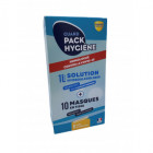 Pack hygiène guard - solution hydroalcoolique 1l + 10 masques 100% coton - protection covid 19 - 6 mois