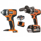 Pack perceuse visseuse à percussion 18v avec visseuse à choc aeg powertools