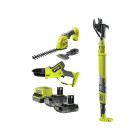 Pack ryobi 18v élagueur à main - cisaille / sculpteur de végétaux - coupe-branches - 2 batteries 4,0ah et 2,0ah - chargeur