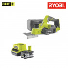 Pack ryobi rabot 18v oneplus 82mm r18pl-0 - 1 batterie 5.0ah - 1 chargeur rapide 2.0ah rc18120-140