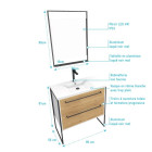 Pack meuble de salle de bain 80x50 cm Blanc - 2 tiroirs blanc - Vasque blanche - Miroir à led Aurlane - PACM033