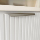 Pack meuble salle de bain 60cm et colonne de rangement - Façades blanches ondulées - MILO Aurlane - PACM920