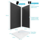 Pack Panneaux Muraux Pierre Finition Ardoise 120+90 - Profilés Noir Mat + Receveur Acrylique 120×90 Aurlane - PACP010