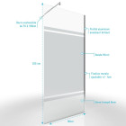 Pack paroi de douche 90x200cm - Bande Miroir - Barre de fixation extensible et profil chrome Aurlane - FAC450