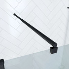 Pack paroi de douche a l’italienne transparent 140 cm profilé noir mat - 140x200 cm Aurlane - FAC430