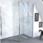 Pack paroi de douche et volet pivotant 90+40x200 cm - Verre transparent + barre de fixation chrome Aurlane - FAC441