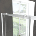 Pack porte de douche coulissante blanc 100x185cm + retour 80 verre transparent 5mm - WHITY SLIDE 100 Aurlane - PACF022