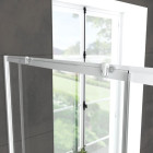 Pack porte de douche coulissante blanc 100x185cm + retour 90 verre transparent 5mm - WHITY Slide 100 Aurlane - PACF023
