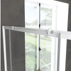 Pack porte de douche coulissante blanc 140x185cm + retour 80 verre transparent 5mm - WHITY SLIDE Aurlane - PACF028