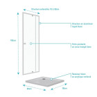 Pack porte de douche pivotante blanc de 78 à 90x185cm + receveur 80x80 - WHITY PIVOT Aurlane - PACF038