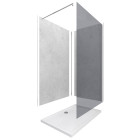 Panneaux muraux light grey 90+120x210 - receveur 120x90 - paroi 8mm 120x200 + bras - Couleur paroi au choix