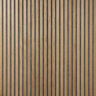 Panneau tasseaux bois 250 x 30 x 1cm - lamelles chêne clair véritable fond gris - 0,75m²
