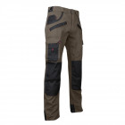 Pantalon de travail bicolore avec poches genouilléres tourbe lma - Taille au choix