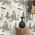 Papier peint Alien toile de Jouy - ALIEN TOILE BLACK++