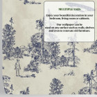 Papier peint Alien toile de Jouy Bleu - ALIEN TOILE BLUE++