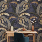 Papier peint Banane jungle tropicale foncé - BANANA VARIANTE BLUE++ Papier peint Banane jungle tropicale foncé - BANANA VARIANTE BLUE++