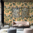 Papier peint singes de la jungle orange - JUNGLA ARANCIO++