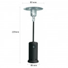 Parasol chauffant gaz 13kw gris radiateur de terrasse (connectique)