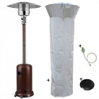 Parasol chauffant gaz 14 kw gold radiateur de terrasse (inclus housse, lest et connectique)