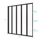 Pare baignoire 5 volets pivotants profiles noir mat - Verre transparent 4mm - QUINTUPLE BLACK Aurlane - FAC600