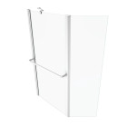 Pare baignoire avec volet pivotant 130x105cm profile aluminium laque blanc et verre transparent - HERITAGE Aurlane - FAC278