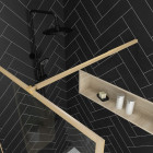 Paroi de douche 120×200 cm – Cadre et bras aluminium Or Doré Brossé – GOLDY CONTOURING