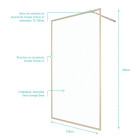 Paroi de douche 120x200 cm - Cadre et bras aluminium Or Doré Brossé - GOLDY CONTOURING - FAC664