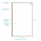 Paroi de Douche 120x200 cm - Cadre et Bras Aluminium Décor Bois - WOODEN CONTOURING Aurlane - FAC1058