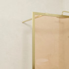 Paroi de douche 120x200 cm - Verre trempé fumé brun - Cadre et bras en aluminium Or Doré Brossé - GOLDY CONTOURING BROW Aurlane - FAC969