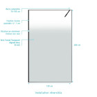 Paroi de douche 120x200cm - Verre dégradé blanc effet brume - Encadrement noir mat – NEPHELIE Aurlane - FAC1116