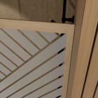 Paroi de douche 140x200 - Style Japandi géométrique - Cadre effet bois - Verre 6mm - HINATA Aurlane - FAC1090