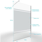 Paroi de douche 140x200cm - Bande miroir - Barre de fixation extensible et profil chrome - FREEDOM 2 MIRROR Aurlane - FAC452