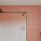Paroi de douche 140x200cm - Verre dégradé blanc effet brume - Encadrement noir mat - NEPHELIE Aurlane - FAC1117