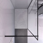 Paroi de douche 140x200cm + receveur à poser 140x90cm - Cadre et barre noir mat - CONTOURING 120 Aurlane - PACF011