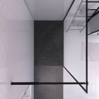 Paroi de douche 140x200cm + receveur à poser 140x90cm - Cadre et barre noir mat - CONTOURING 140 Aurlane - PACF012