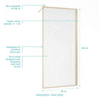 Paroi de douche 90x200 - Style Japandi géométrique - Cadre effet bois - Verre 6mm - HINATA Aurlane - FAC1089