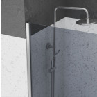 Paroi de douche 90x200cm - Verre trempé fumé 8mm - Profilé chrome - FREEDOM 2 SMOKED Aurlane - FAC237